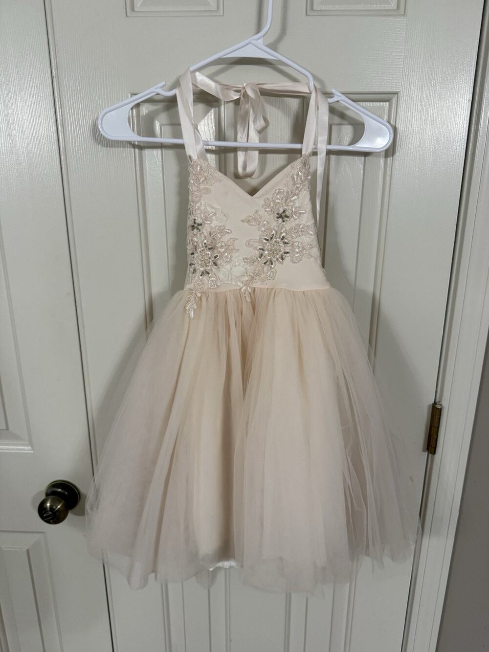 Dollcake Blush Pink Girls Dress Flower Girl Dress Tulle Embellished Beaded 5